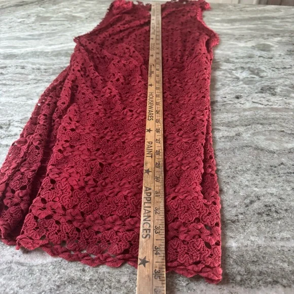 Free People Lily Lace Blouson Dress Red Raisin Size Small (T1) - Picture 7 of 10